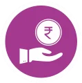 Rupee in a loop icon